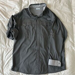 Columbia PFG Low Drag Mens grey button up size Large